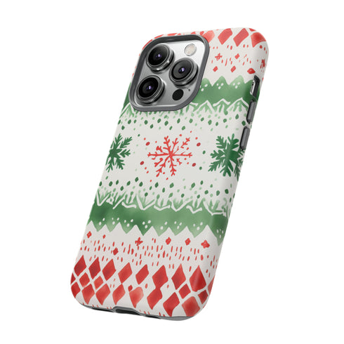 Watercolor Christmas Knitting - Impact Resistant Phone Case